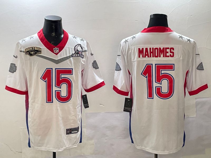 Men Kansas City Chiefs #15 Mahomes White All star 2025 Nike Vapor Limited NFL Jersey style 4->kansas city chiefs->NFL Jersey